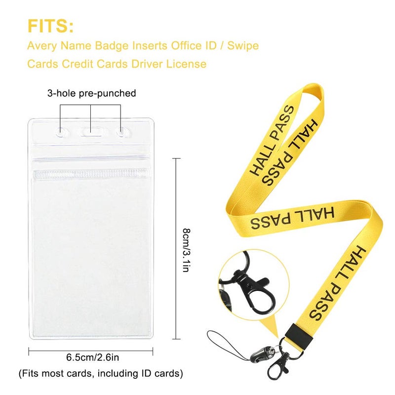 Melife 6 Pack Hall Pass Lanyards, School Passes for Classroom, hallpass for Bathroom, Library, Office. Yellow - Image 3